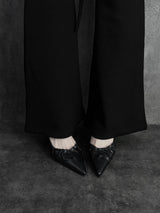 シャーリングレザースティレットヒール (2color)