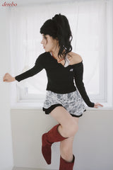 Halterneck Lace Layered Two-Piece Knitwear