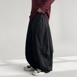 Low Banding Side Tuck Incision Cotton Wide Balloon Pants