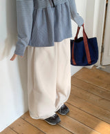 [unisex] ヒロチェックフリースバルーンワイド起毛パンツ
