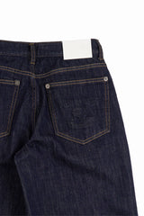 Non-fade slub low denim pants