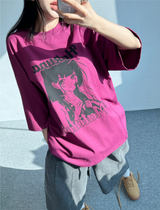 OVER WIDE CARICATURE SHORT SLEEVE🩷🩶🤍 - 3 COLORS