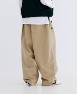 LOGO COTTON SUPER WIDE PANTS - BEGIE