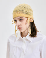 Ribbon Tied Beanie _ YELLOW