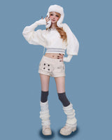 big button belt shorts (2color)