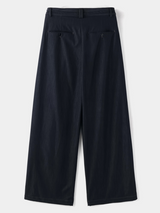 belted denim wide slacks