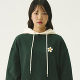 [UNISEX] クリームフラワードットツートンフーディー