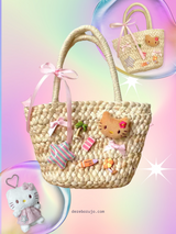 kt mini rattan dot bag(with random keyring)