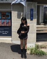 Eyelet low skirt pants
