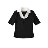 Vella Contrast Collar Top
