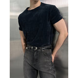 [MUSCLE FIT] ベルベットカットハーフニット(4color)
