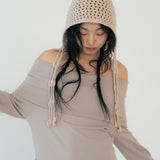 JELLYFISH STRAP BEANIE (BEIGE)