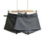 Serilda Pinstripe Belted Skort