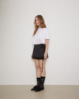サテンストラップスカート/ブラック