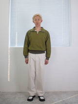 26ss wide double pleats chino pants 3color