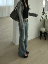 ステッチブーツカットデニムパンツ (one color)