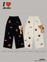 ベアパッチバンディングシャーリングカジュアルパンツ