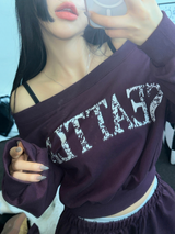 HIP PRINTING LETTERING WIDE PANTS 💟💙🩶4COLOR