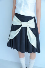 big ribbon skirt(grey×white)