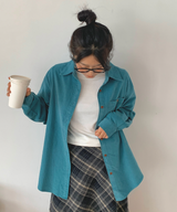コットンコーデュロイカラーシャツ