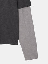 No.1495 レイヤースリーブクロップTシャツ (3color)