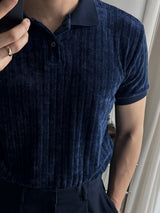 ASCLO Velour Collar Short Sleeve T (2color)
