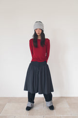 FLARE RIB SKIRT (CAHRCOAL)