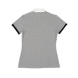 Stripe pique rib t-shirt (BLACK)