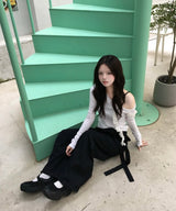 フリルロングスリーブTシャツ