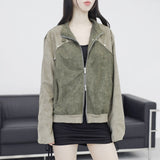 biker suede jumper
