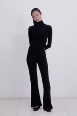Classic slit Bootcut Pant (BLACK)