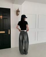 Wad wide denim pants