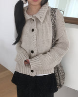 Alfo High Neck Button Knit Cardigan