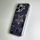 フェイドデニムスターダストスマホケース ブラウン (SV_MagSafeGlass)