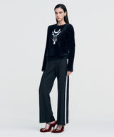 Chain Link Furry Cardigan _ BLACK