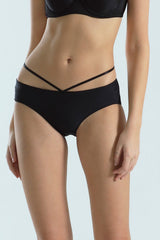 V-string bikini panties (Black)