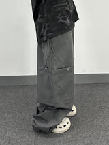 fold double-knee cotton pants