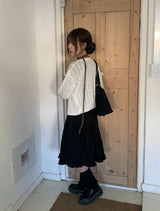 グルームケーブルラウンドネックニットカーディガン