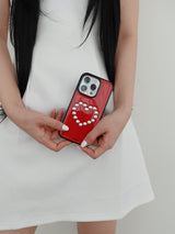 ハートスタッドケース (red)
