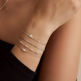 Silver Multi-Sparkle 925 Silver Bracelet B061-04H