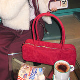 Alina Suede Shoulder Bag Red