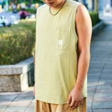 Color-blocking antibacterial pocket tank top