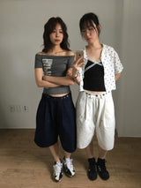 Happy Off Shoulder T-Shirt (2color)