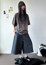 Sticky Stitch Back Cinch Denim Bermuda Shorts 2color