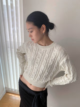 Baby Blue Twisted Long Sleeve Knitwear