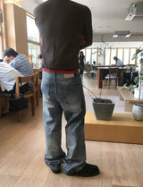 No.1839 washing flare denim PT