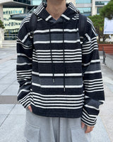 Multiple Stripe Hoodie (Black)