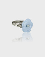 Sewing Button Ring (Flower, Blue)