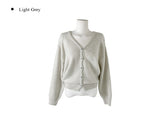Jaenun Wool V-Neck Loose Knit Cardigan