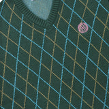 XTK171 Argyle V-Neck Pullover Knit (GREEN)